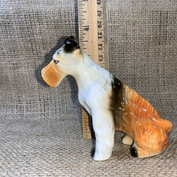 Vintage Porcelain  Wire Haired Fox Terrier Figurine 3.75 Inches - Picture 8 of 9